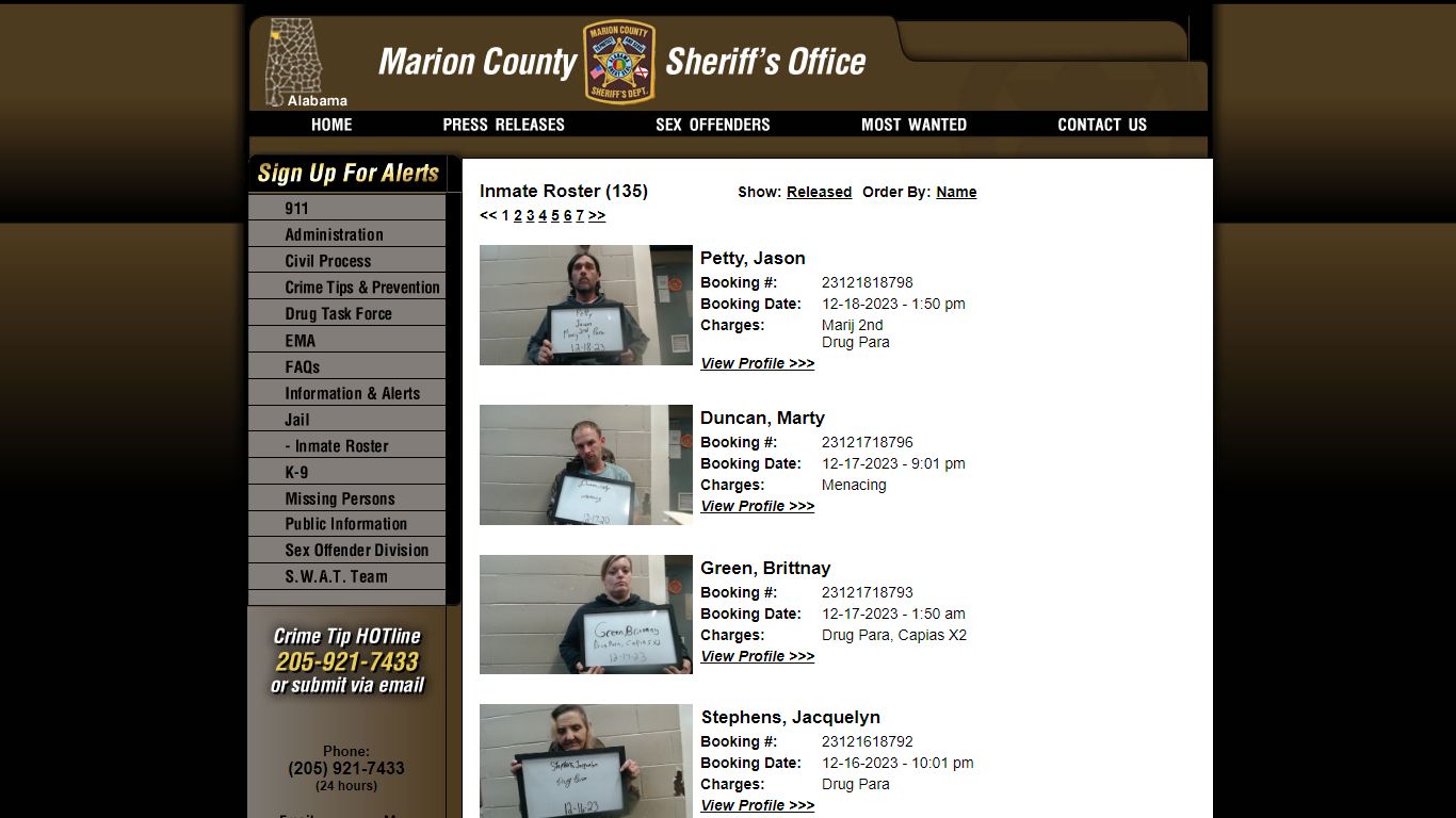 Inmate Roster - Marion County Sheriff AL